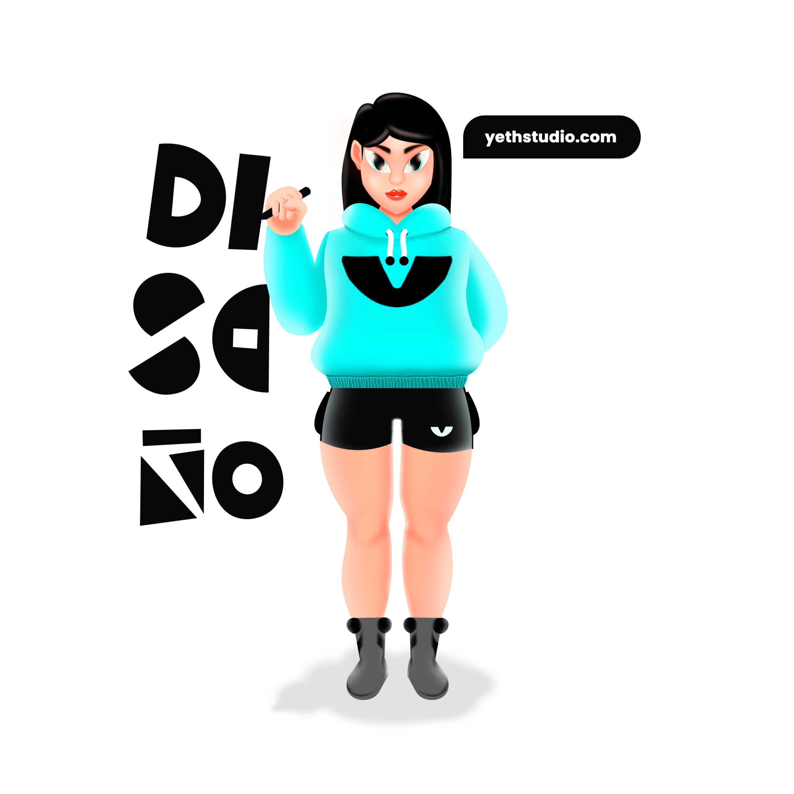 Gabriela-Ilustracion 2D-Diseño de personaje-YETH STUDIO